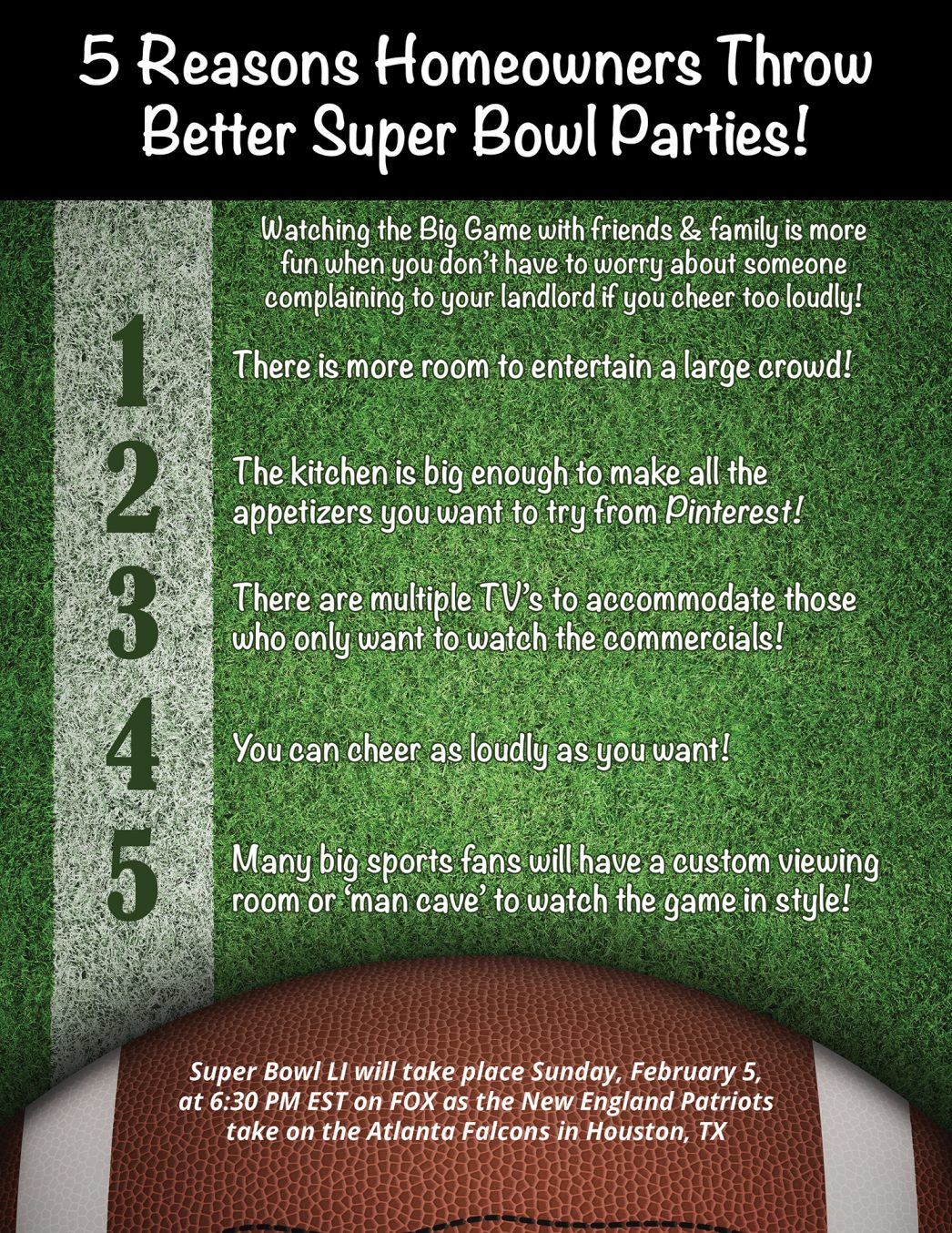 5 Reasons Homeowners Throw Better Super Bowl Parties! [INFOGRAPHIC] | MyKCM